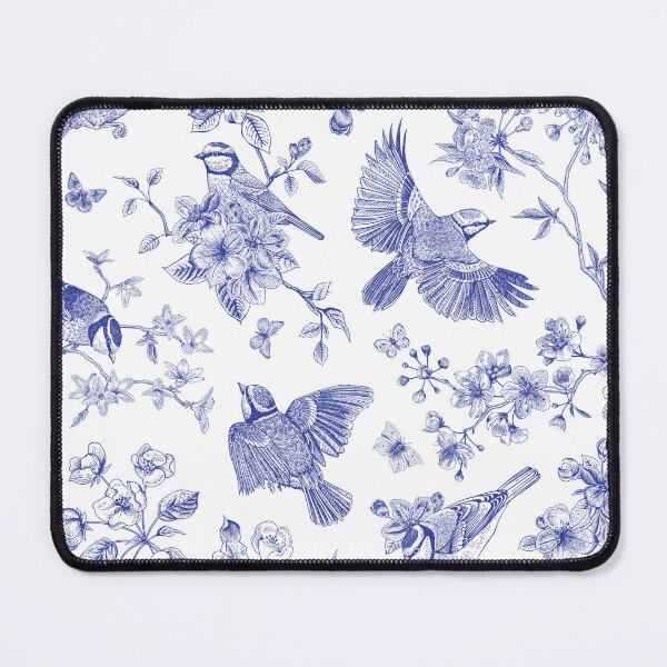 Item preview, Vintage Blue Toile Birds French Country Pattern designed and sold by PUFFYP.