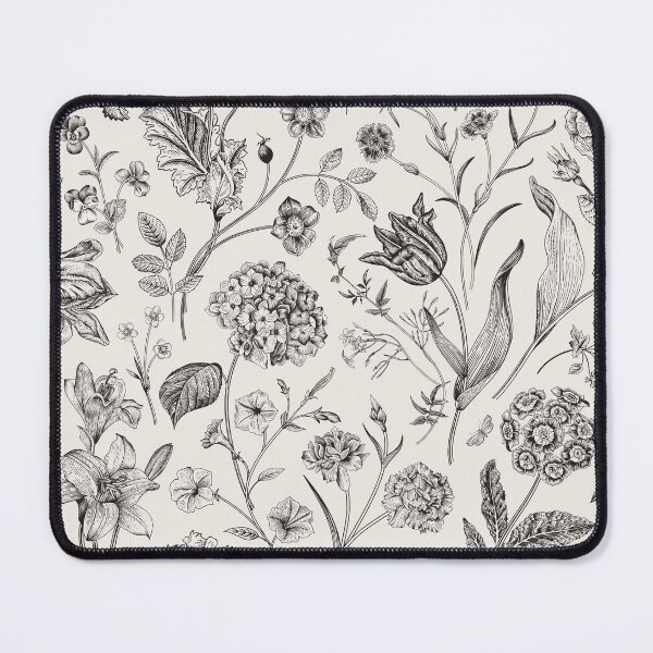 Item preview, Vintage Black Beige Toile Garden Floral Pattern designed and sold by PUFFYP.