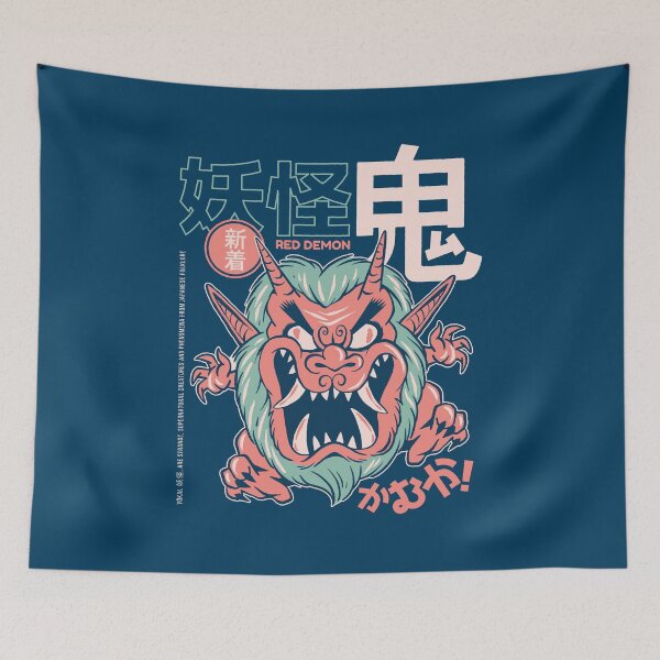 Item preview, Oni Japanese yokai " Red Demon" designed and sold by bennetthuskers.