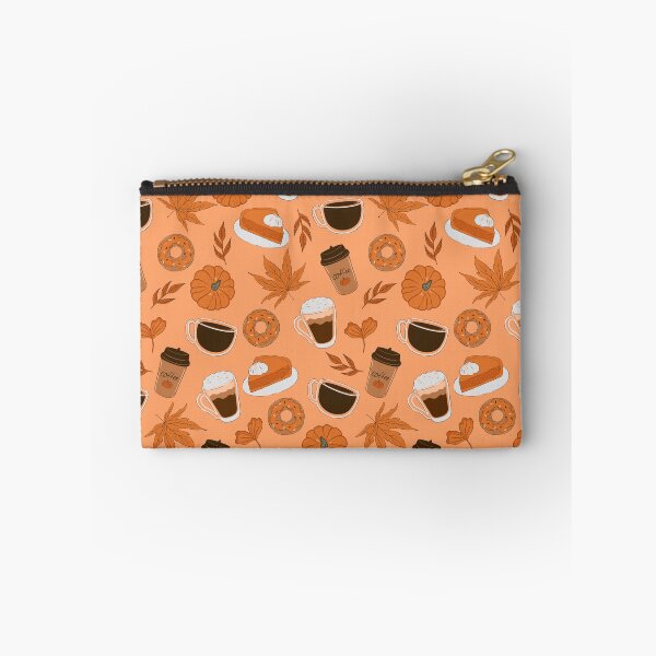 Item preview, pattern with autumn leaves, donuts, pumpkins and coffee designed and sold by burbura.