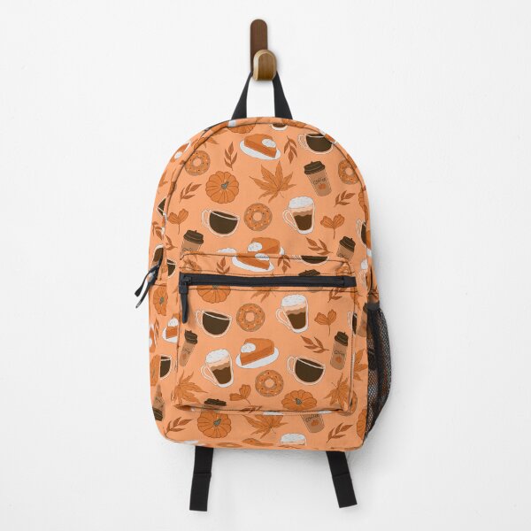 Item preview, pattern with autumn leaves, donuts, pumpkins and coffee designed and sold by burbura.