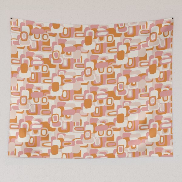 Item preview, Retro groove pink and orange abstract art designed and sold by vianahline.