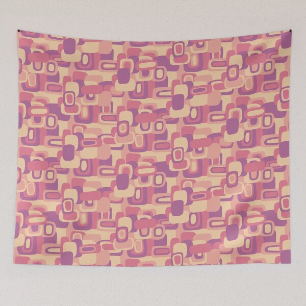 Item preview, Retro groove pink abstract art designed and sold by vianahline.