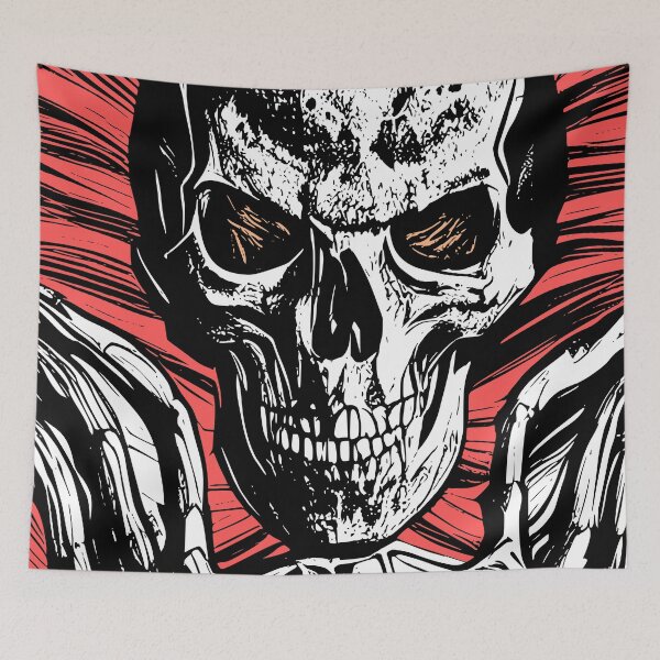 Item preview, Corrupt Skeleton with Orange Background designed and sold by HalloweenThings.