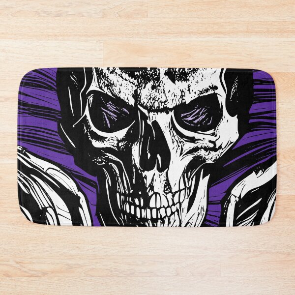 Aperçu de l'œuvre Squelette corrompu avec fond violet créée et vendue par HalloweenThings.