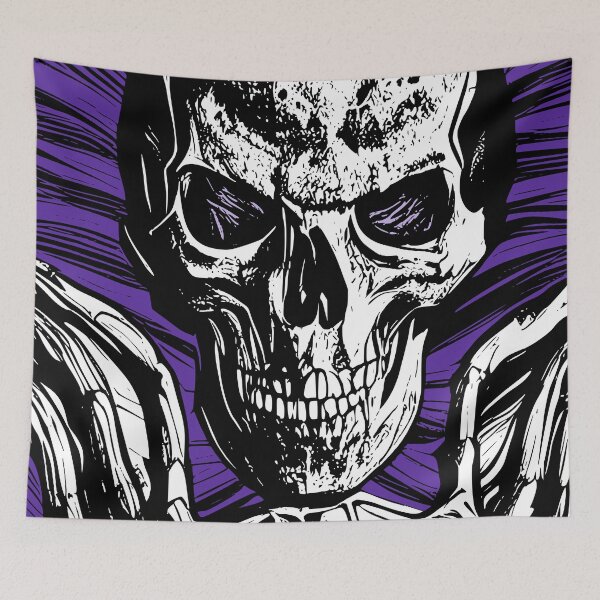 Item preview, Corrupt Skeleton with Purple Background designed and sold by HalloweenThings.