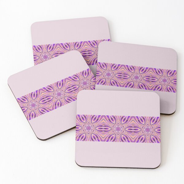 Item preview, Abstract Flowers Pattern Boho Vibes in a Thick Single Stripe on a Grayish Lilac Background designed and sold by Beachy.