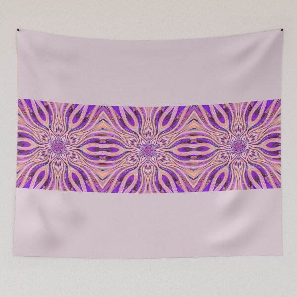 Item preview, Abstract Flowers Pattern Boho Vibes in a Thick Single Stripe on a Grayish Lilac Background designed and sold by Beachy.