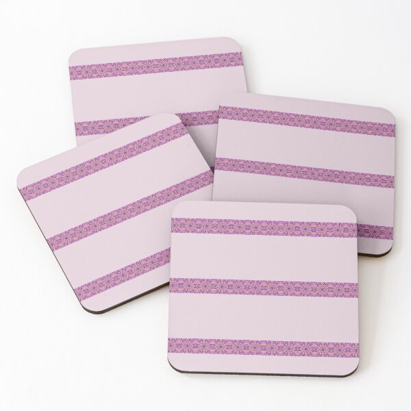 Item preview, Abstract Flowers Pattern Boho Vibes Stripes on a Grayish Lilac Background designed and sold by Beachy.