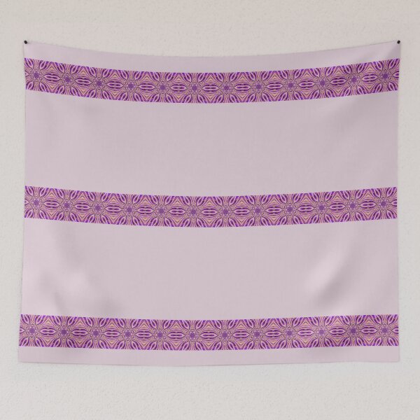 Item preview, Abstract Flowers Pattern Boho Vibes Stripes on a Grayish Lilac Background designed and sold by Beachy.