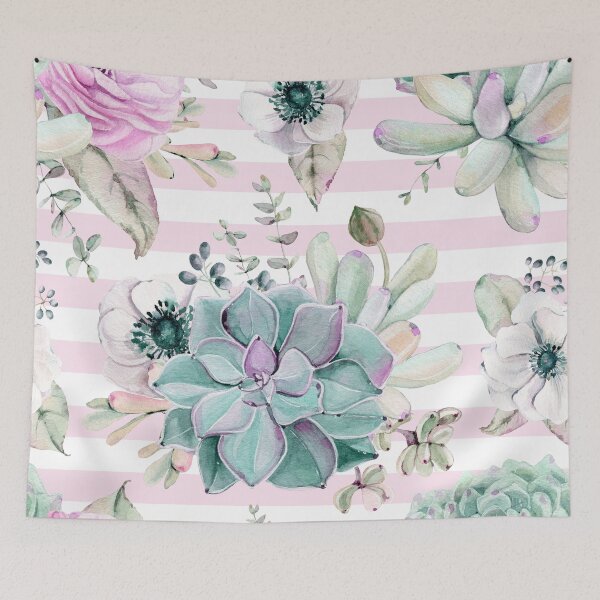 Item preview, Trendy Succulents Pink and Green Desert Succulent Southwest Pattern  designed and sold by DesertDecor.