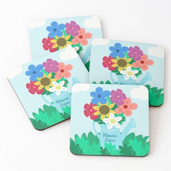 Flower Love Coasters (Set of 4)