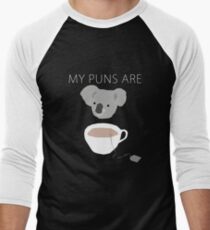 "Koala Tea" puns Men's Baseball ¾ T-Shirt