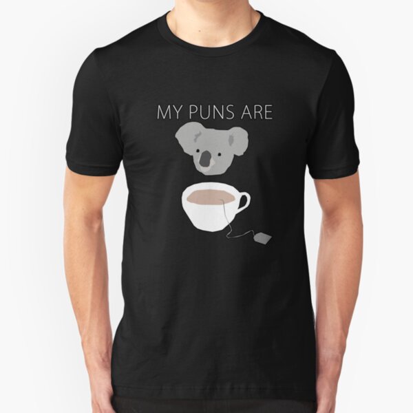 "Koala Tea" puns Slim Fit T-Shirt