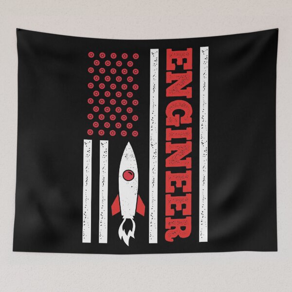 Item preview, Engineer Distressed Vintage USA Flag Rocket: Funny Aerospace Engineering Gift designed and sold by Adexyl.