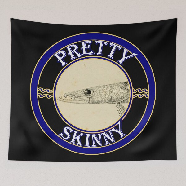 Item preview, 'Pretty Skinny' Old Book Narrow Fish Graphic - Funny Quotes Designs for T-shirts, stickers and other accessories. designed and sold by Ridiculam Toga.