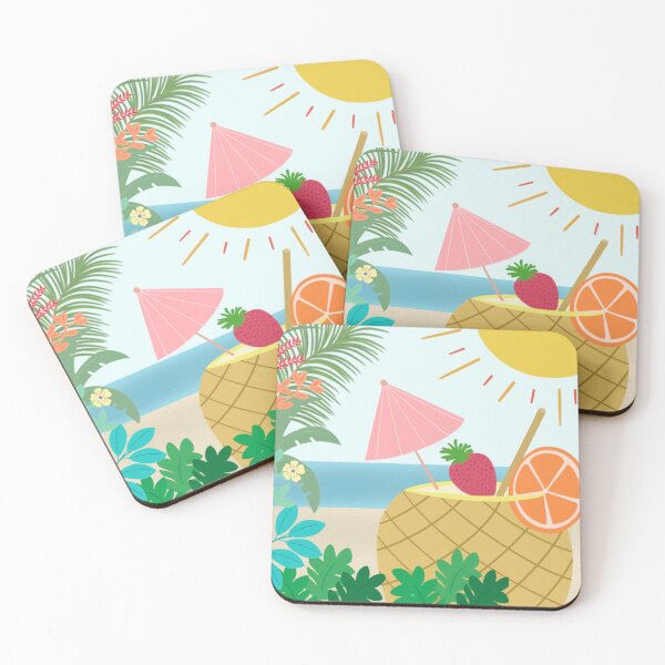Tropical Drink Coasters (Set of 4)
