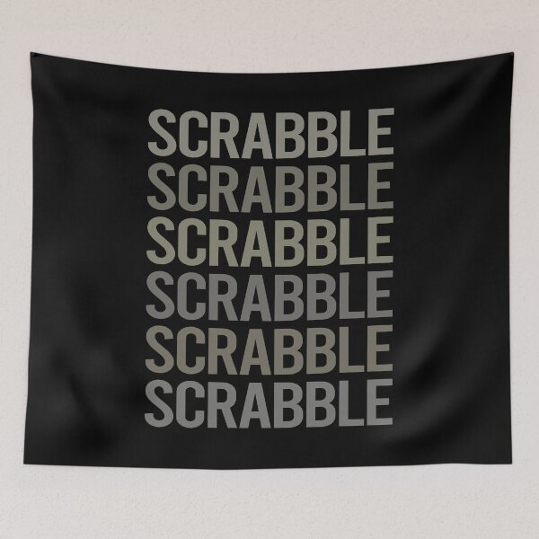 Aperçu de l'œuvre Scrabble d'art de texte gris créée et vendue par StoreCalamity.