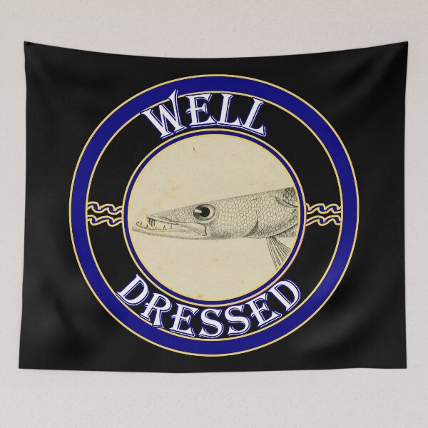 Item preview, 'Well Dressed' Old Book Narrow Fish Graphic - Funny Quotes Designs for T-shirts, stickers and other accessories. designed and sold by Ridiculam Toga.