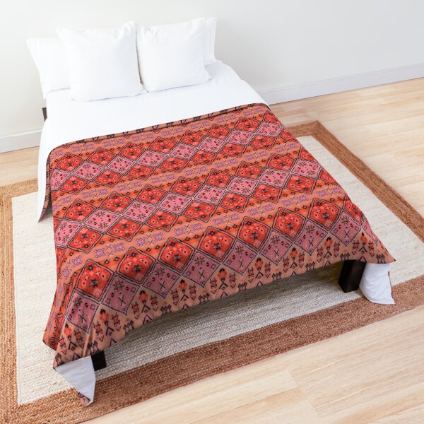 Boho Farmhouse Stylish Oriental Traditional Moroccan Style Artwork Comforter