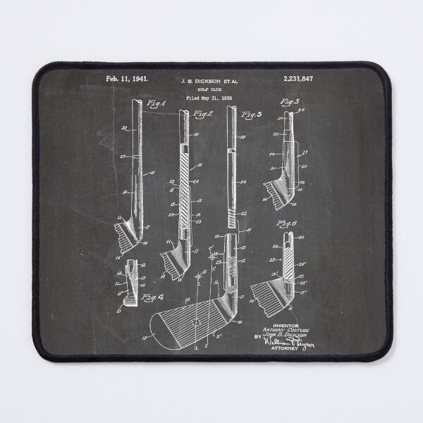 Item preview, Golf Club Patent - Golfing Fan Home Office Art - Black Chalkboard designed and sold by patentpress.