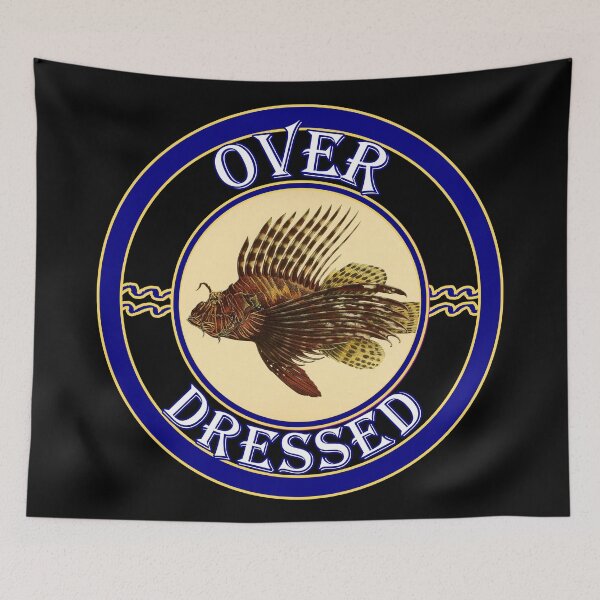 Item preview, 'Over Dressed' Old Book Lionfish Graphic - Funny Quotes Designs for T-shirts, stickers and other accessories. designed and sold by Ridiculam Toga.