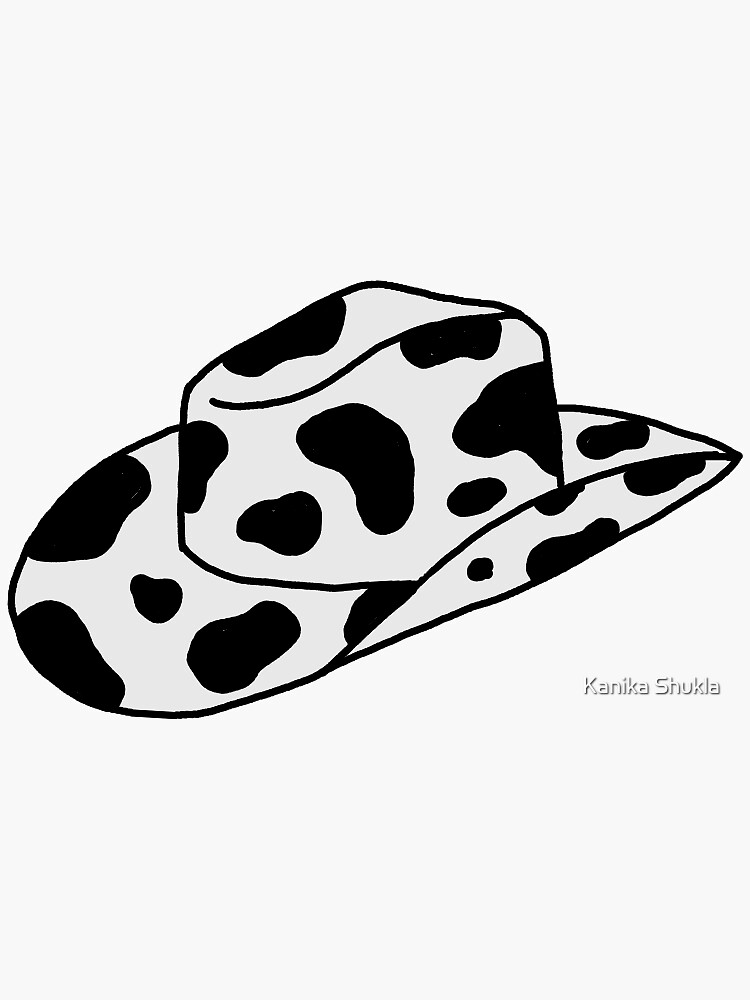 Sticker for Sale mit Cowboyhut-Kuh-Druck-Aufkleber von Kanika Shukla