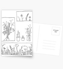 wildflowers illustrated print Postcards
