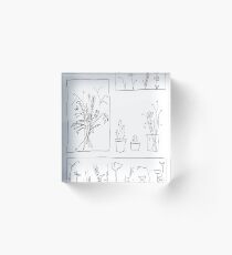 wildflowers illustrated print Acrylic Block