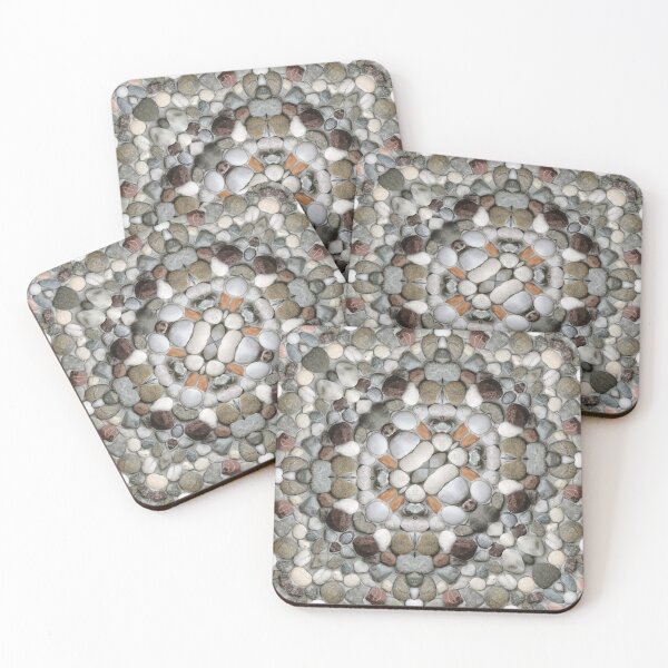 Item preview, square format mosaic design from naturally coloured beach pebbles designed and sold by mister-john.