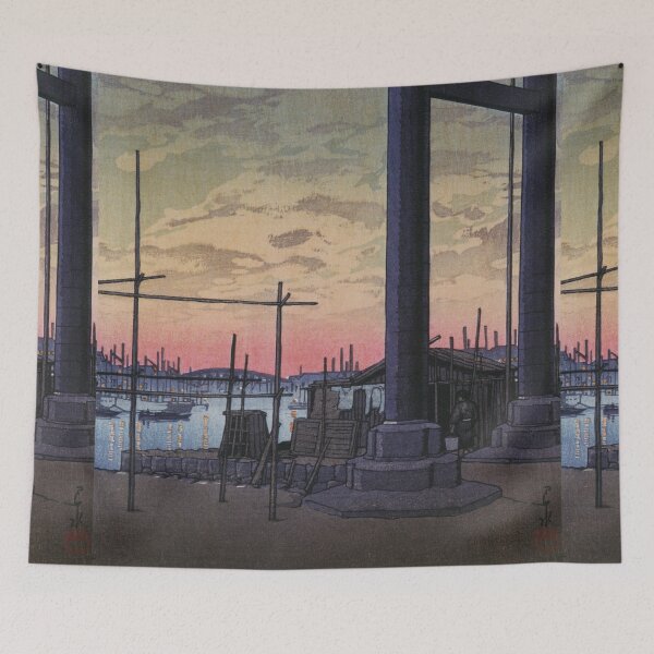 Item preview, Sumiyoshi Shrine at Tsukuda by Kawase Hasui designed and sold by Takeda-art.