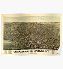 Panoramic Maps The city of Buffalo NY 1880 Poster