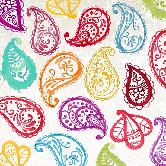 "The Khan Colourful Indian Mango Pattern or Paisley" Posters by