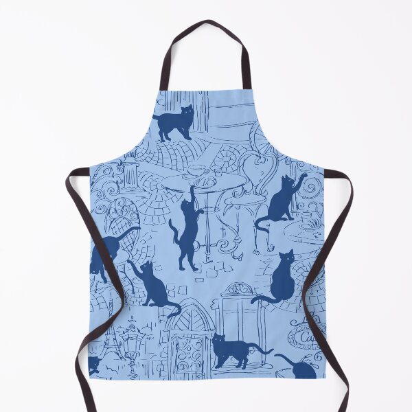 Item preview, Blue Black Cat Paris Bistro Café Eiffel Tower Pattern Retro Design designed and sold by Youpattern.