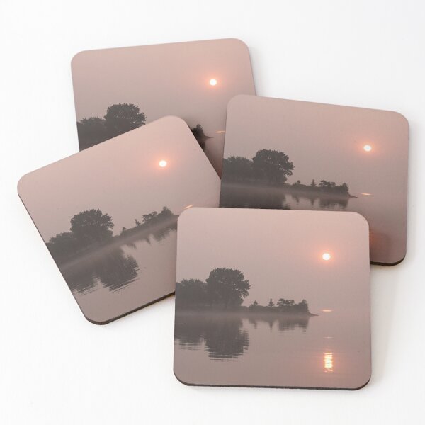 Item preview, Silky Pink Sunrise - Soft Fog Shimmer on the Lake designed and sold by Georgia Mizuleva.