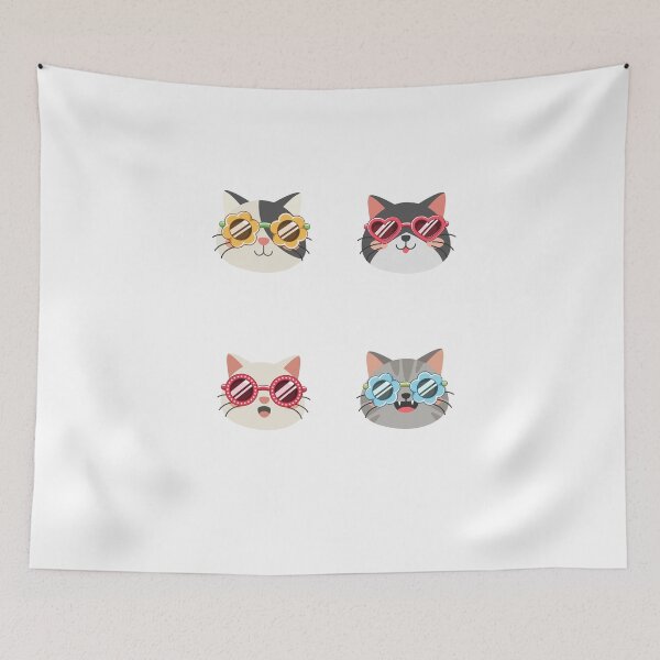 Item preview, Funny cat face with funky glasses designed and sold by GamersLands.