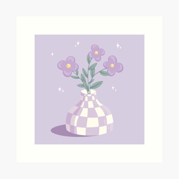 Item preview, Y2K Danish Pastel Checkered Flower Vase designed and sold by Sarah Eichert.
