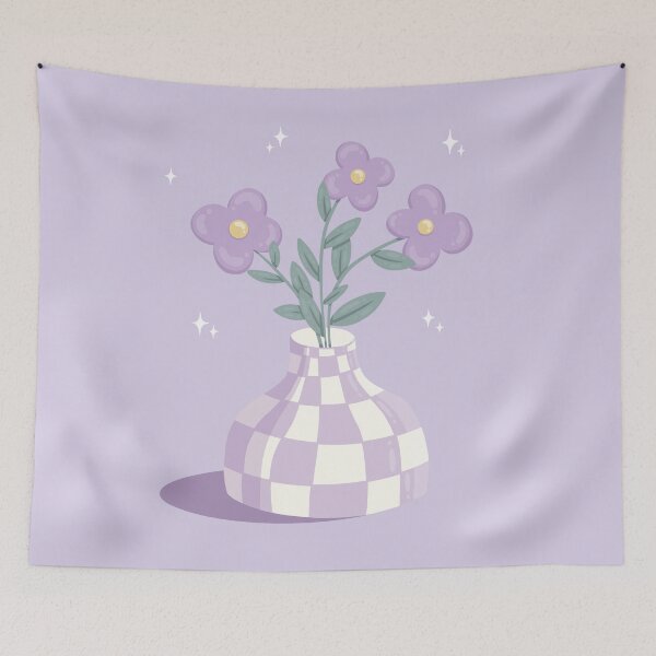 Item preview, Y2K Danish Pastel Checkered Flower Vase designed and sold by Sarah Eichert.