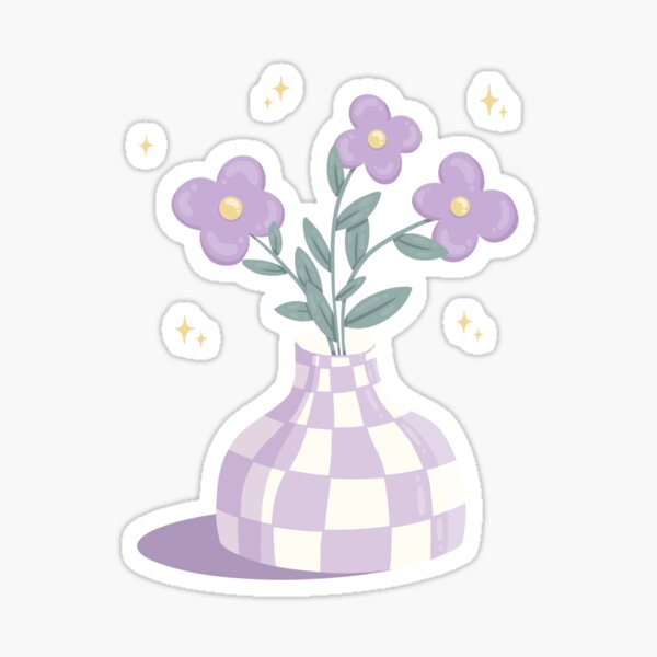 Item preview, Y2K Danish Pastel Checkered Flower Vase designed and sold by Sarah Eichert.