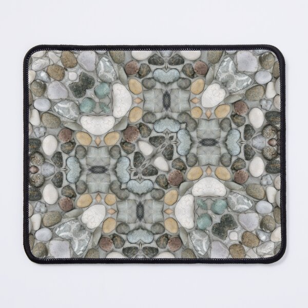 Item preview, square format repeating mosaic design from naturally coloured beach pebbles designed and sold by mister-john.