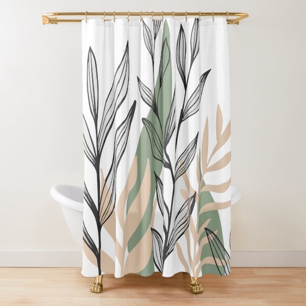 Aperçu de l'œuvre Fleurs Feuilles Marron Vert Noir et Beige créée et vendue par Mushrankhan.