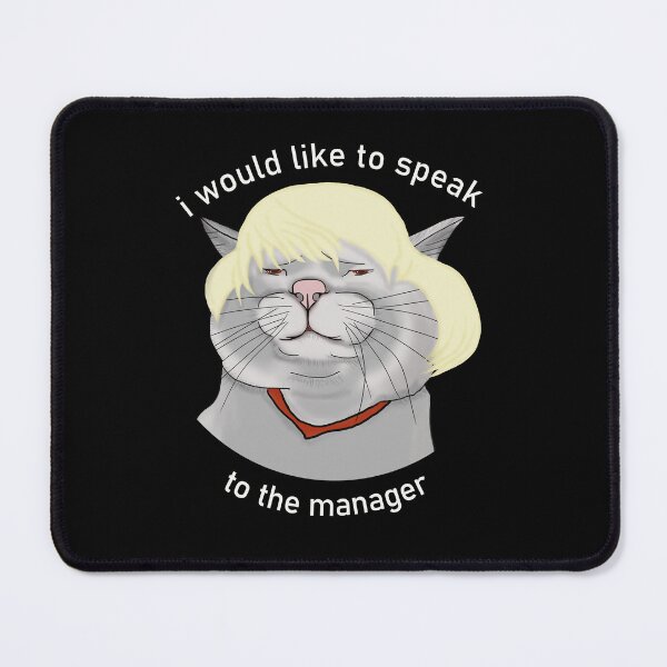 Item preview, I would like to speak to the manager. Cat in a wig. designed and sold by KateQR.