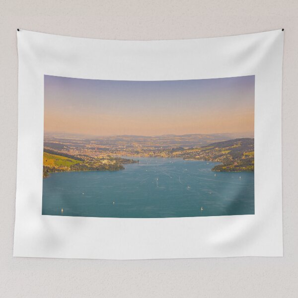 Item preview, Aerial View over City of Lucerne and Lake Lucerne and Mountain in Lucerne designed and sold by Mats Silvan.