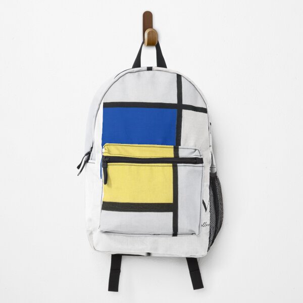 Item preview, Composition with Yellow, Blue, Black and Light Blue with text by Mondrian designed and sold by MurellosArt.