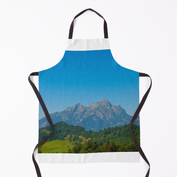 Item preview, Aerial View over Mountain Peak Pilatus and Hotel with Clear Blue Sky designed and sold by Mats Silvan.