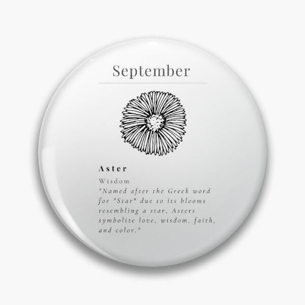 Item preview, Minimalistic Birth flower September Aster flower meaning Wisdom designed and sold by StarsRainDown.