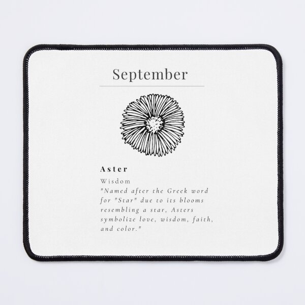 Item preview, Minimalistic Birth flower September Aster flower meaning Wisdom designed and sold by StarsRainDown.