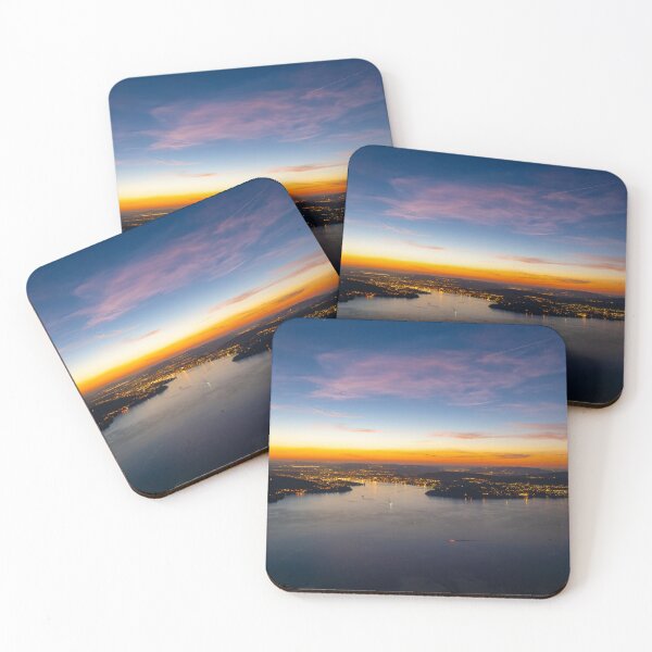 Item preview, Aerial View over Lake Lucerne and Mountain in Dusk in Lucerne designed and sold by Mats Silvan.