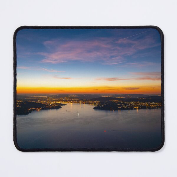 Item preview, Aerial View over Lake Lucerne and Mountain in Dusk in Lucerne designed and sold by Mats Silvan.
