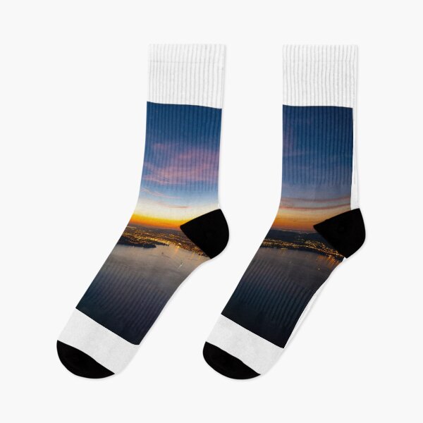Item preview, Aerial View over Lake Lucerne and Mountain in Dusk in Lucerne designed and sold by Mats Silvan.